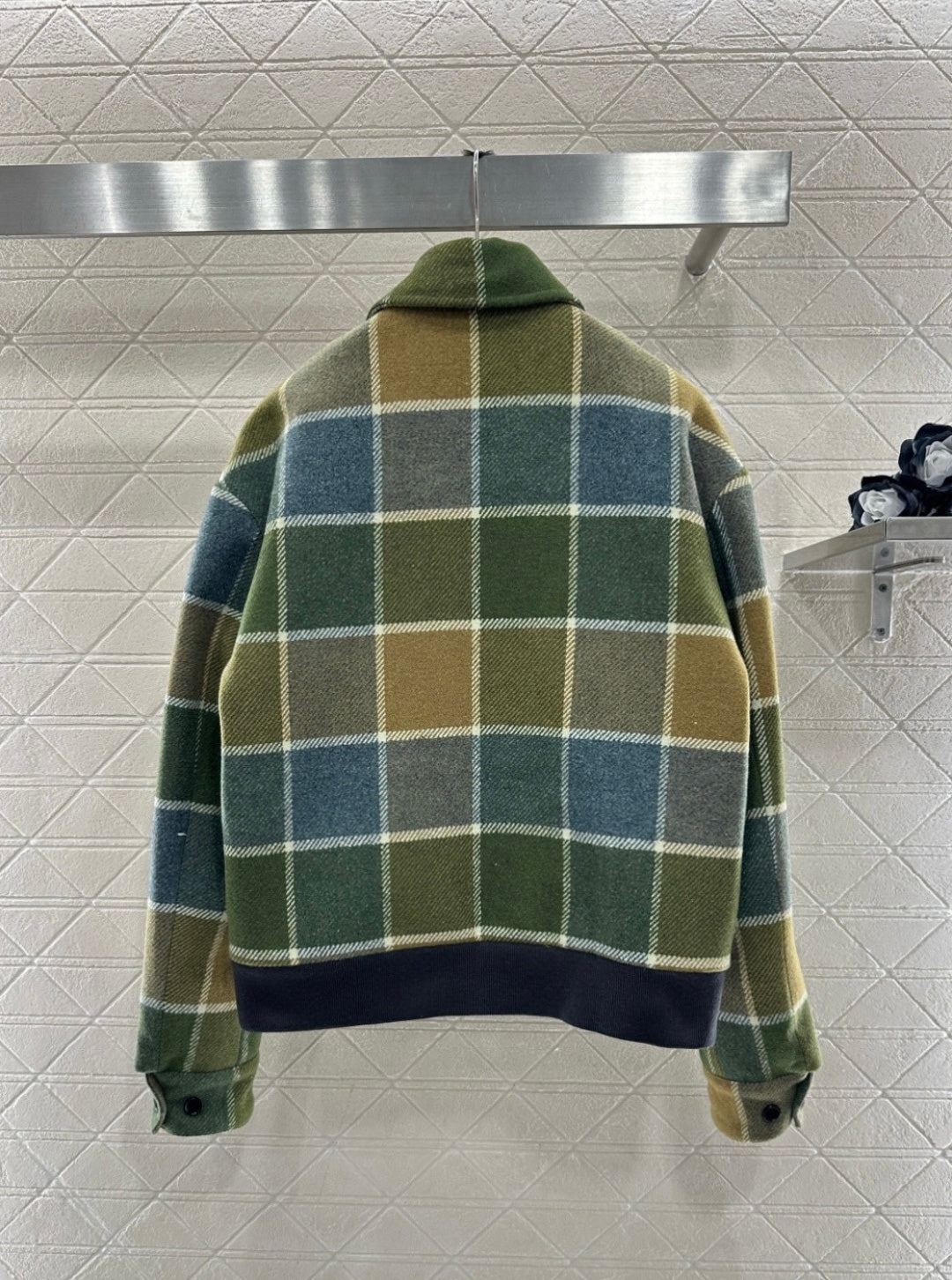 Miu New Plaid Wool Coat