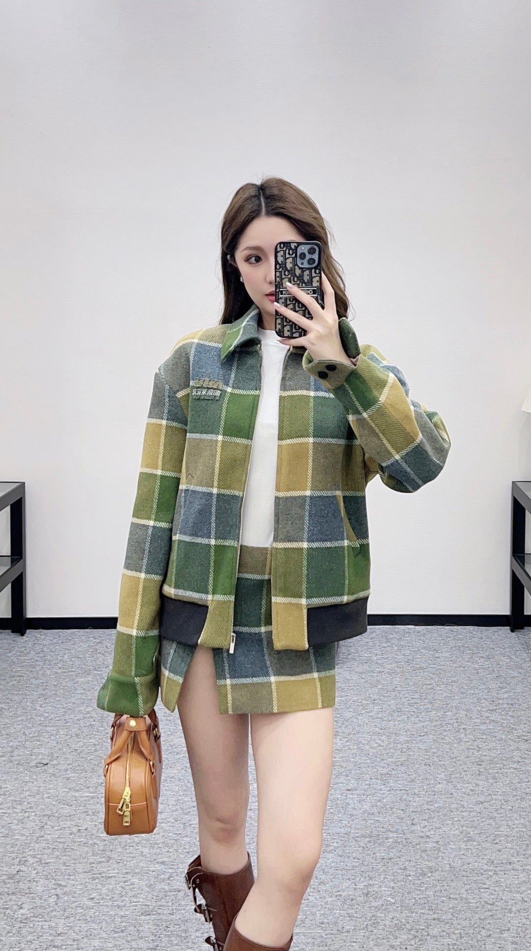 Miu New Plaid skirt