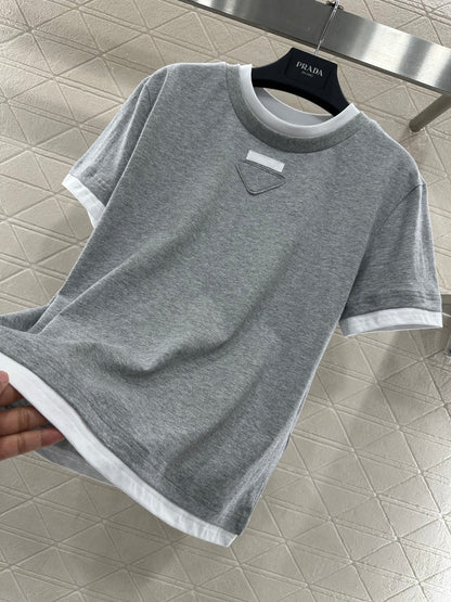 Pra New Color-blocked Triangle T-shirtt