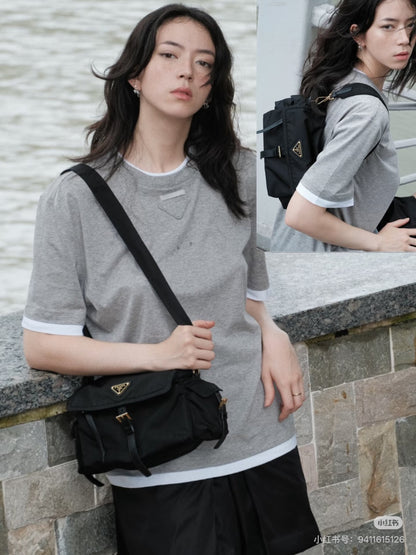 Pra New Color-blocked Triangle T-shirtt