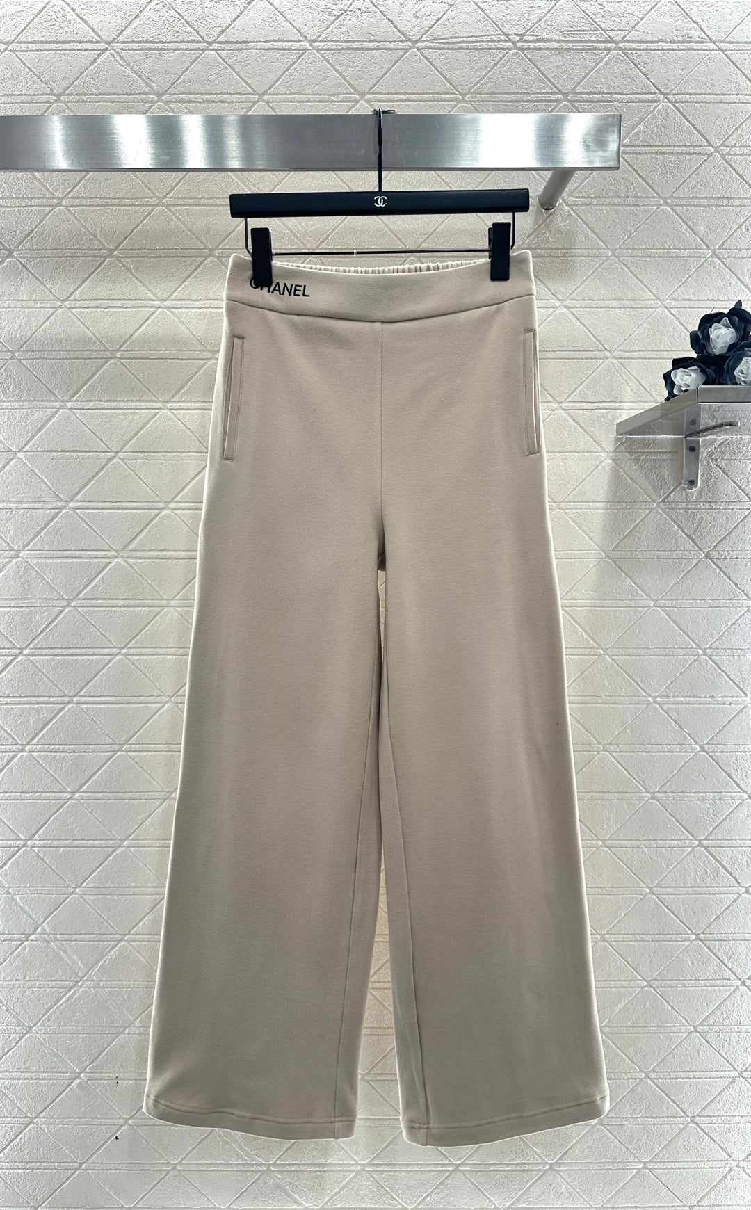 Chan New Embroidered Wide-Leg Pants