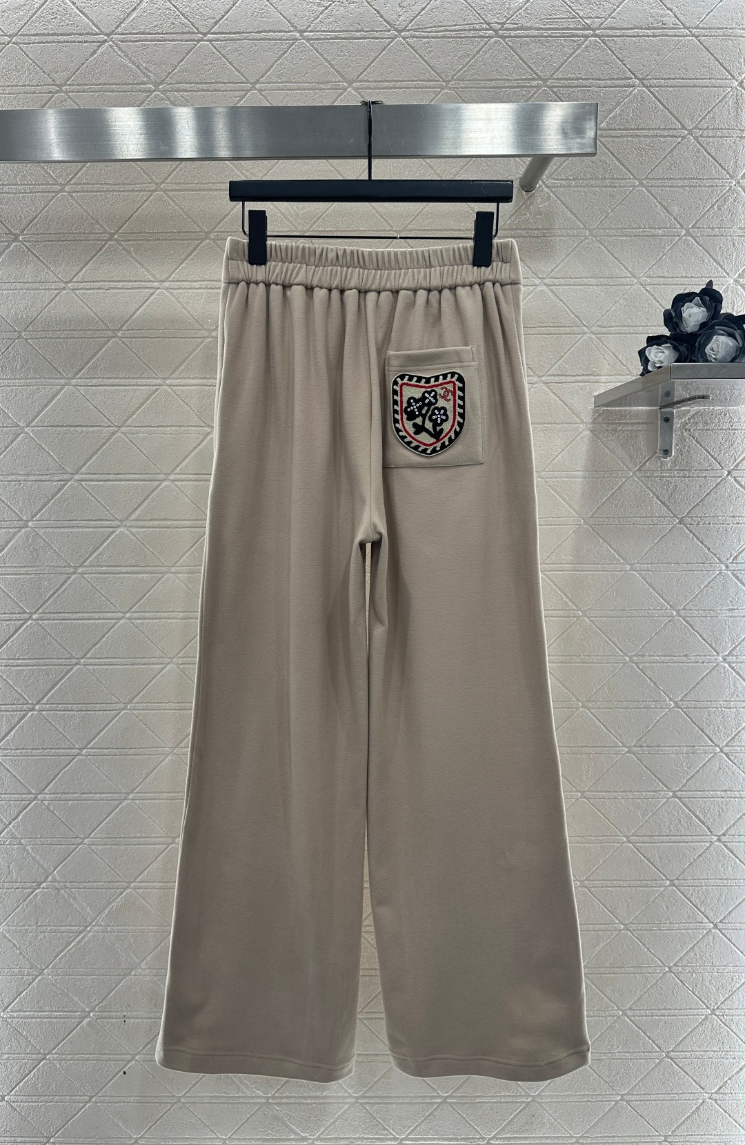 Chan New Embroidered Wide-Leg Pants