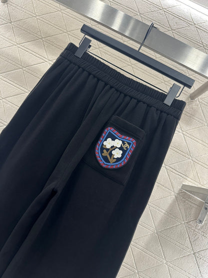 Chan New Embroidered Wide-Leg Pants