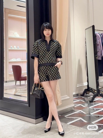 Guc  New Short-sleeve top and shorts set