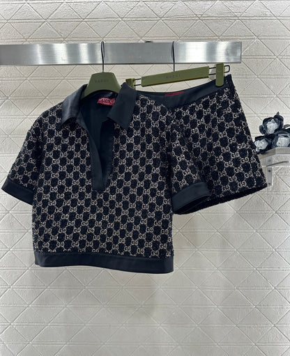 Guc  New Short-sleeve top and shorts set
