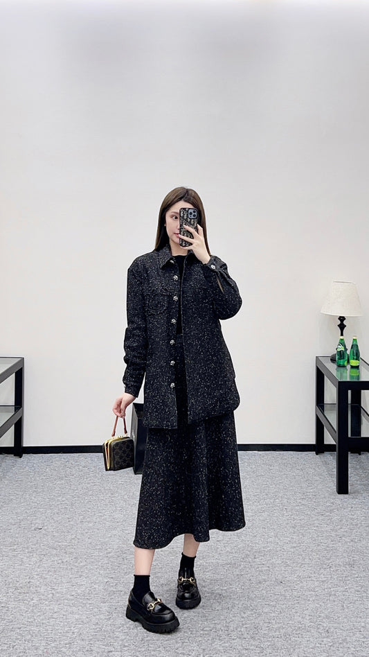 Chan  New Padded Jacket and Skirt Set